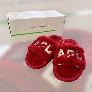 APL Women’s Shearling Slides Red/Silver Size 7
